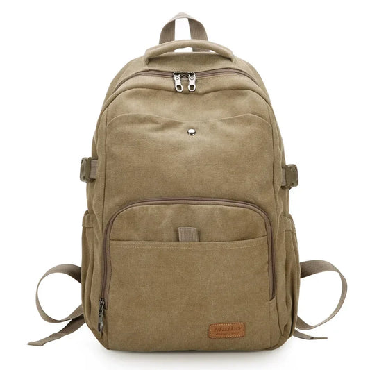 eybag New Cotton Canvas Backpack Male Korean Version of Large Capacity Student Bag Female Retro Casual Outdoor Travel Backpack