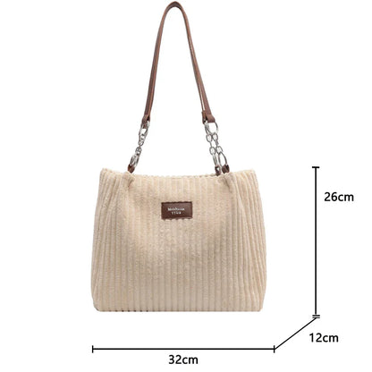 eybag Big design tote bag winter softcorduroy handbags for women Fashion trend Shoulder Messenger Bags Shopper bag wallet