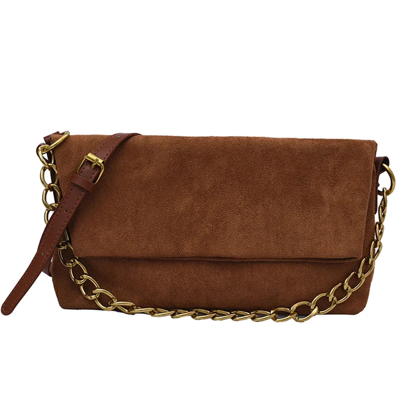 Lkblock Hot Selling Bags Autumn/winter New Women's Bags Suede Suede Messenger Bag Shoulder Bag Underarm Bag Square Bag