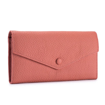 eybag Genuine Leather Long Wallet Phone Bag Cowhide Coin Purse Key Lipstick Case Earphone Pouch ID Credit Card Holder For Women Clutch