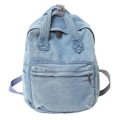 eybag Denim Canvas Female Backpack College Student School Bag For Teenager Girls Vintage Women Kawaii Backpack Ladies Travel Book Bag