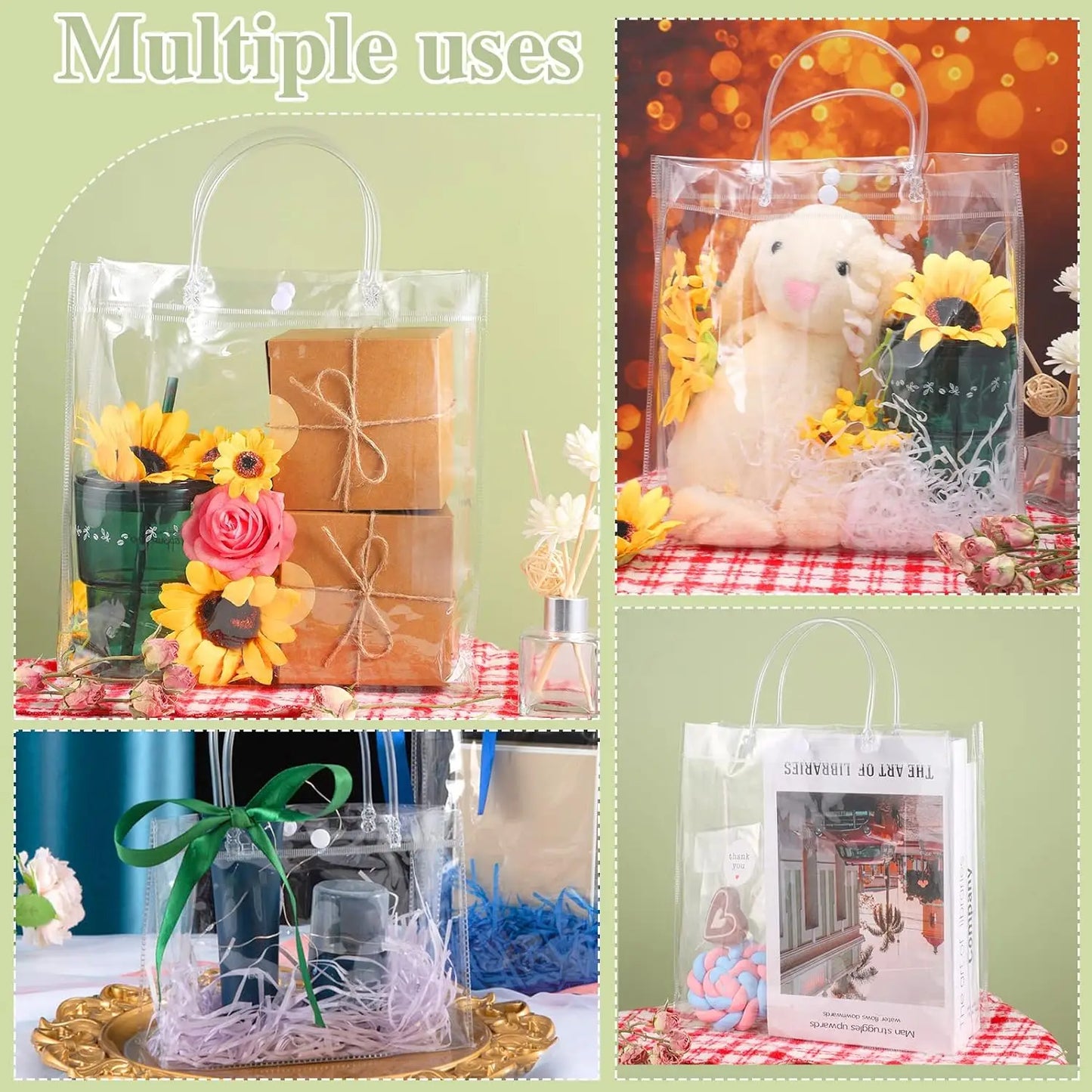 eybag 20pcs Transparent Gift Bags, Candy Bags, Christmas, Halloween, Souvenirs, Parties, Birthday Gifts, Anniversaries, Weddings