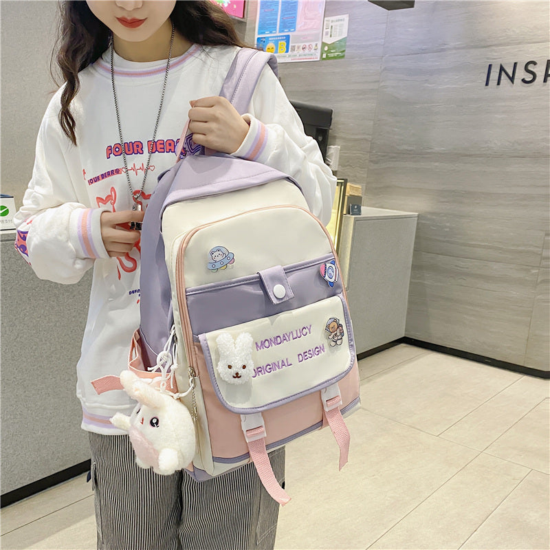 eybag Women Backpack Large Cute Female Multi-pocket Travel Bagpack Student Schoolbag for Teenage Girl Book Knapsack New Mochila 2022