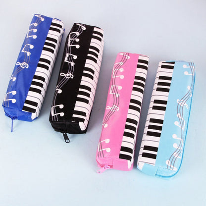 eybag Creative Novelty Student Pencil Case Square Single Layer Oxford Cloth Pen Bag for Girls Boy Musical Note Piano Stationery Pouch