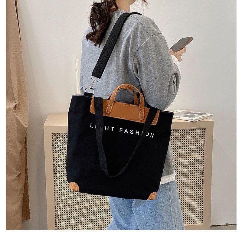 Lkblock Korean Handbag Leisure Commuting Shoulder Bag Women's Big Bag Ins New Fashion Women's Messenger Canvas Tote Bag