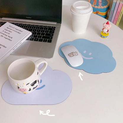 eybag Kawaii Cloud Mouse Pad Cute Desk Mat Waterproof Non Slip Insulation Pad Korean Stationery Table Mat Coster Office Supplies