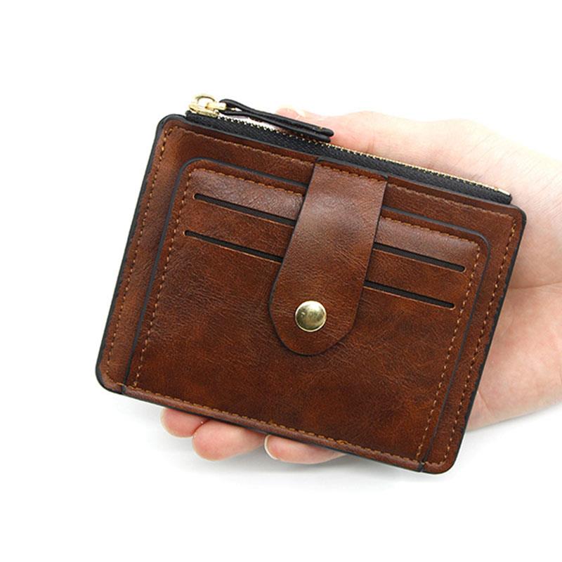 eybag Luxury Small Men's Credit ID Card Holder Wallet Male Slim Leather Wallet with Coin Pocket Brand Designer Purse for Men Women