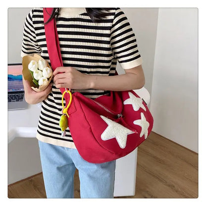 eybag Star Y2k Messenger Bag Women New Harajuku Cute Canvas Casual Tote Crossbody Bag Ladies Red Bolsa Mujer Aesthetic