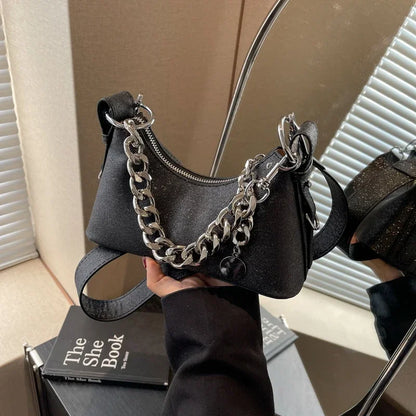 eybag Chains Pu Zipper Ladies Shoulder Bags Hot Sale Light Luxury Crossbody Bags for Women 2024 Fashion