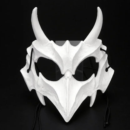 -Halloween Custom Party Skull Mask Long Teeth Demon Skeleton Half Face Mask Wolf Dragon Tiger Houjuu Nue Mask Cosplay Halloween Costume Props