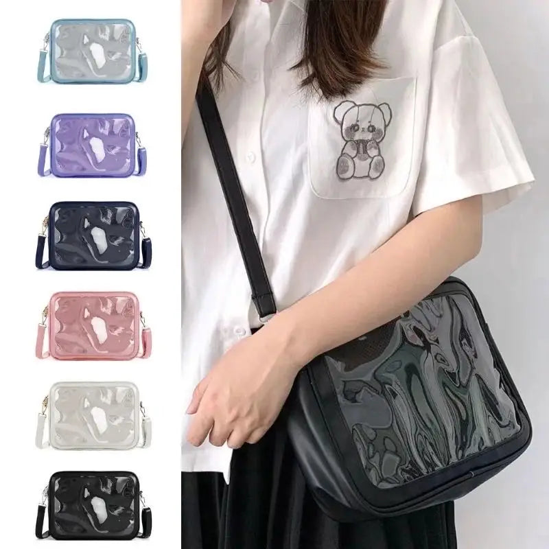 eybag Kawaii Japanese High School Girls Itabag Display Plate Pins JK Uniform Bag Women Crossbody Bags Soft Leather Shoulder Bag Bolso