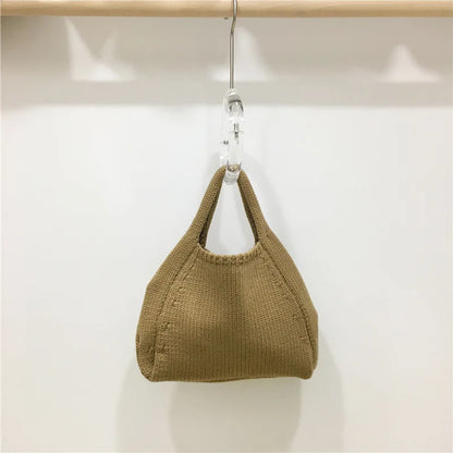 eybag Casual Yarn Crochet Handbags Small Woolen Knitting Shoulder Bag Handmade Woven Cloud Bags for Women 2024 Female Bucket Bags Chic