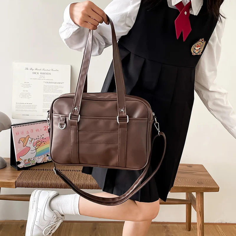 eybag Japanese Style JK Bag Women High School Student Uniform Bag PU Leather Shoulder Bag Women Simple Handbags Crossbody Bags Itabag