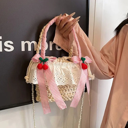 eybag Summer Beach Bag Kawaii Woven Bags Cute Straw Cute Handbag Crossbody Storage Bag Ladies HandBags Purse Tote Bags for Women