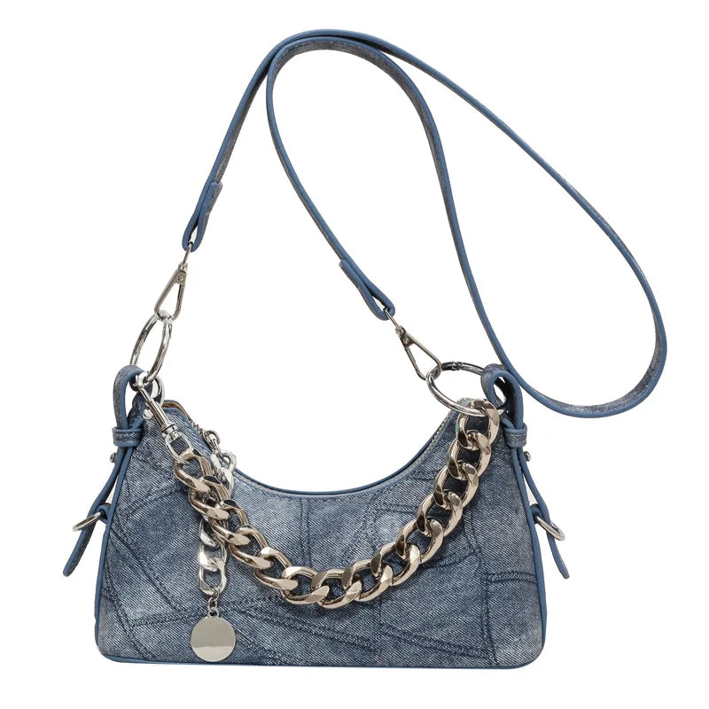 eybag Spring Denim Chain Crossbody Bags For Women Trend 2024 Women's Shoulder Hand Bag Woman Korean Popular Women's Luxury Designer