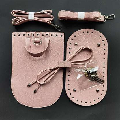 eybag 7pc Set Handmade Bag Bottom Flap Cover Hardware For Bags DIY HandBag Shloulder Straps For Knitting Bags Handbag Crossbody Bags