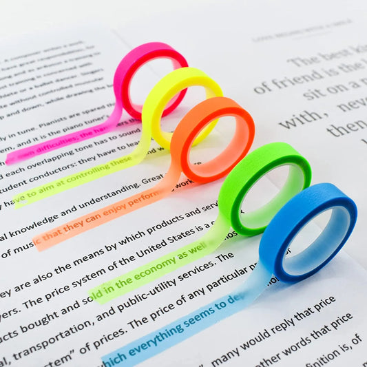 eybag 1280Pcs Transparent Highlighter Tape, Removable Sticky Tabs for Annotating Books, Long Strips Page Markers Tabs with Scissor,