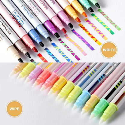 eybag Double-ended Magic Color Changing Highlighter Pen Set, Student Diary Scrapbook Painting, DIY Making, School office stationery