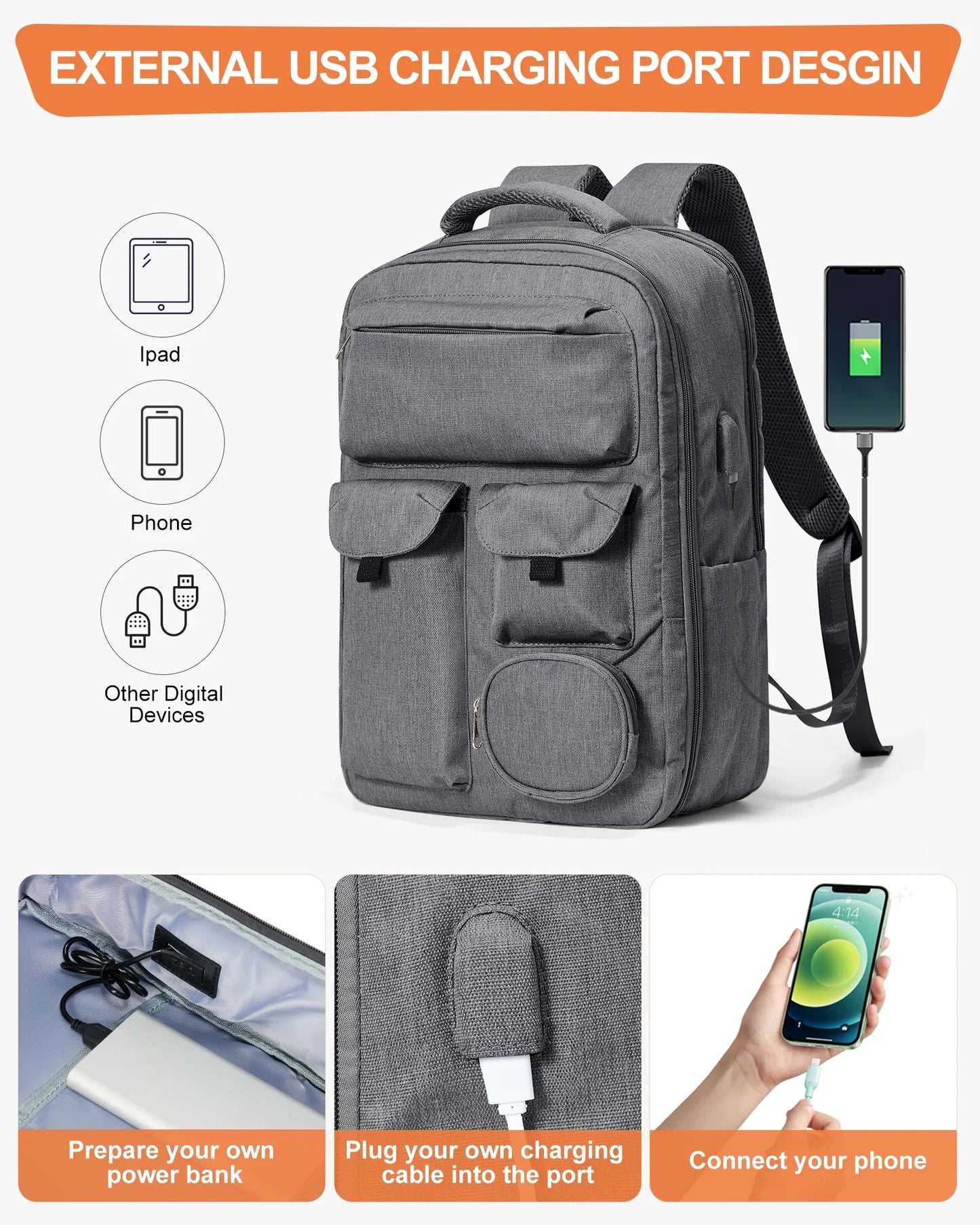 eybag Computer Bag, High-capacity Travel Backpack, Cabin Bag 45-34-15, Airline-approved Boarding Bag, Male Business Travel Backpack