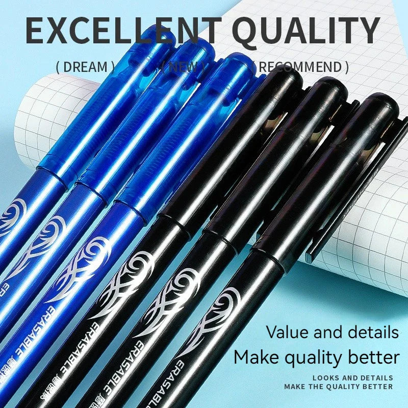 eybag Erasable Gel Pens Set, 0.5mm Fine Point, Blue, Black Ballpoint Pen for Writing, Stationery, Office, School Supplies