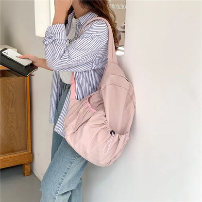 eybag Kpop Drawsting Backpacks for Women Casual Soft Nylon Lady Backpack Light Students Bag Large Capacity Travel Sac Daypack bagpack