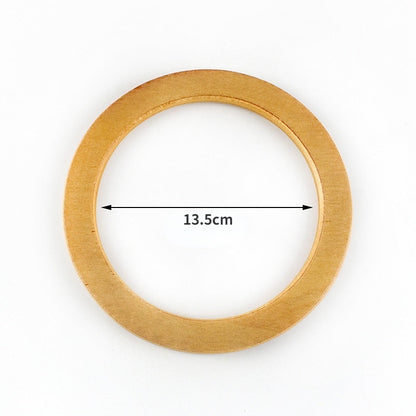 eybag 1Pc Round D-shaped Wooden Bag Handle Metal Ring Handbag Handles Replacement DIY Purse Luggage Handcrafted Accessories bag making