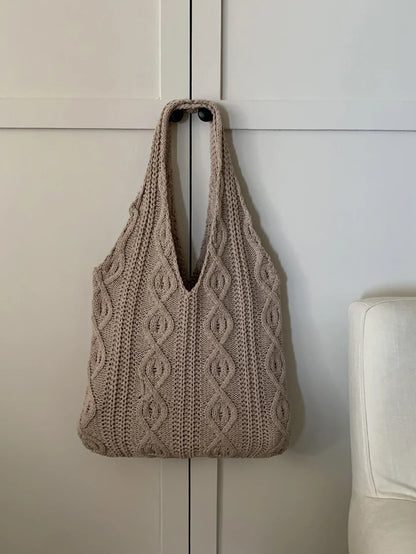 eybag Shopper Bags For Women Trend 2024 Cross Body Tote Bag Knitted Sweater Bucket Women's Shoulder Bag Korean Popular Luxury Designer