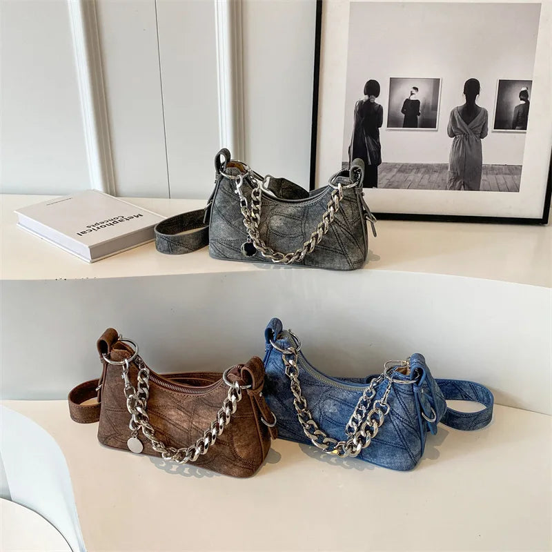 eybag Spring Denim Chain Crossbody Bags For Women Trend 2024 Women's Shoulder Hand Bag Woman Korean Popular Women's Luxury Designer