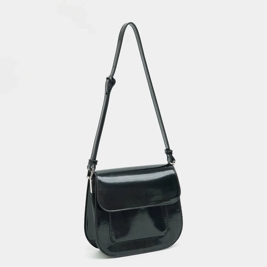 eybag Casual Patent Leather Saddle Bag Fashion Designer Crossbody Bags for Women Cover Phone Flap Brands Shoulder Bag Handbags