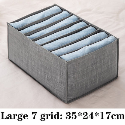 eybag 7 Grid Jeans Storage Boxes Closet Organizer Wardrobe Dividers Drawer Organizers  Foldable Underwear Storage Box