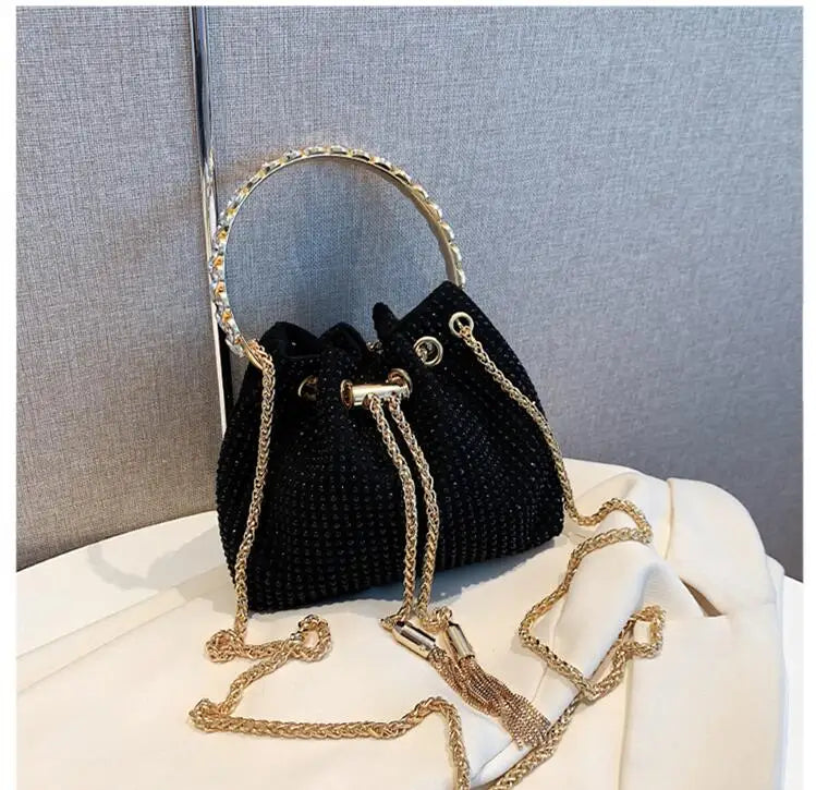 eybag Designer Chain Rhinestone Bucket Bags Totes Handbag Purses Women Shoulder Crossbody Bags New Evening Clutch Bag