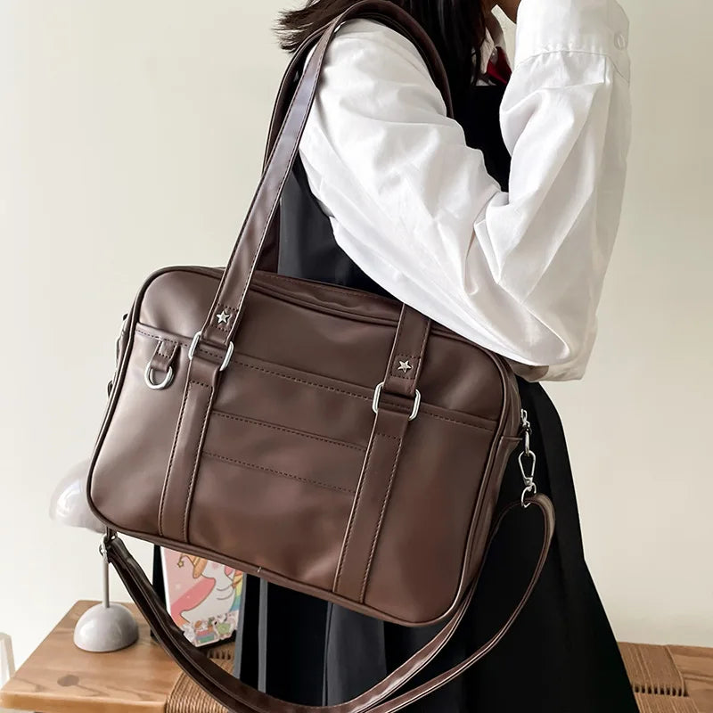 eybag Japanese Style JK Bag Women High School Student Uniform Bag PU Leather Shoulder Bag Women Simple Handbags Crossbody Bags Itabag