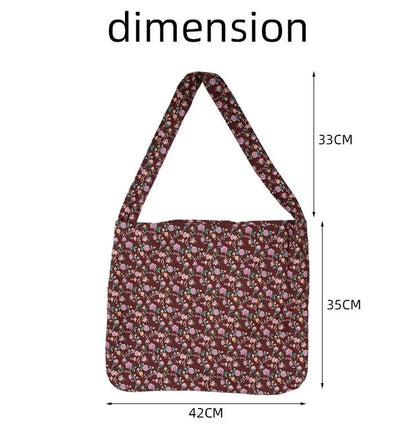 eybag 1 Piece Aesthetic Floral Tote Bag for Women Korean Fashion High Capacity Notebook Lipstick Storage Bag Portable Shoulder Bag