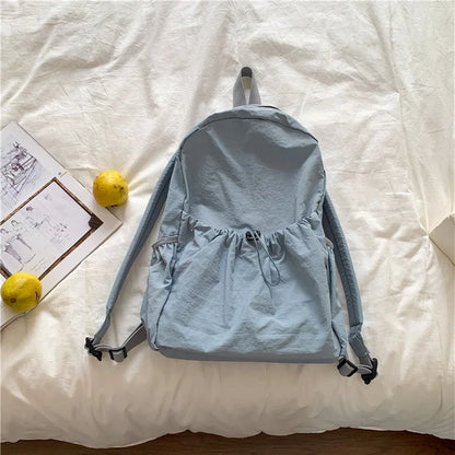 eybag Kpop Drawsting Backpacks for Women Casual Soft Nylon Lady Backpack Light Students Bag Large Capacity Travel Sac Daypack bagpack