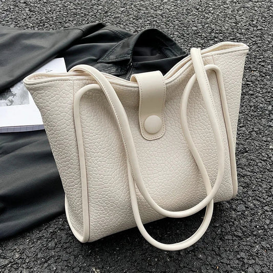 Lkblock New Retro Handbag for Women Large Capacity Soft Pu Leather Single Shoulder Bag Autumn Winter Ladies Casual Tote Bags