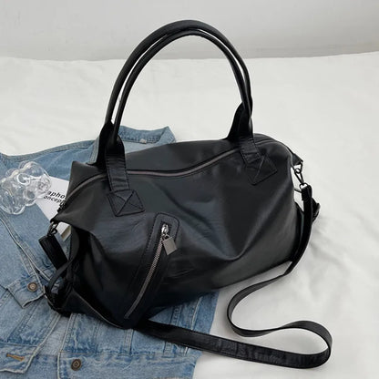 Lkblock Casual Shoulder Bags For Women Soft Leather Totes Handbags Solid Crossbody Bags Big Women Bag Large Capacity Female Purses