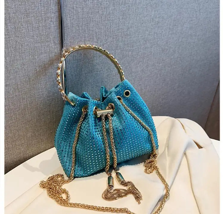 eybag Designer Chain Rhinestone Bucket Bags Totes Handbag Purses Women Shoulder Crossbody Bags New Evening Clutch Bag