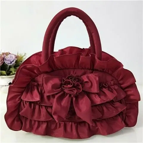 eybag Gothic Purple Y2k Hand Bag Women New Dark Lolita Soft Chic Handle Purse Female Vintage Flower Cute Mini Bag