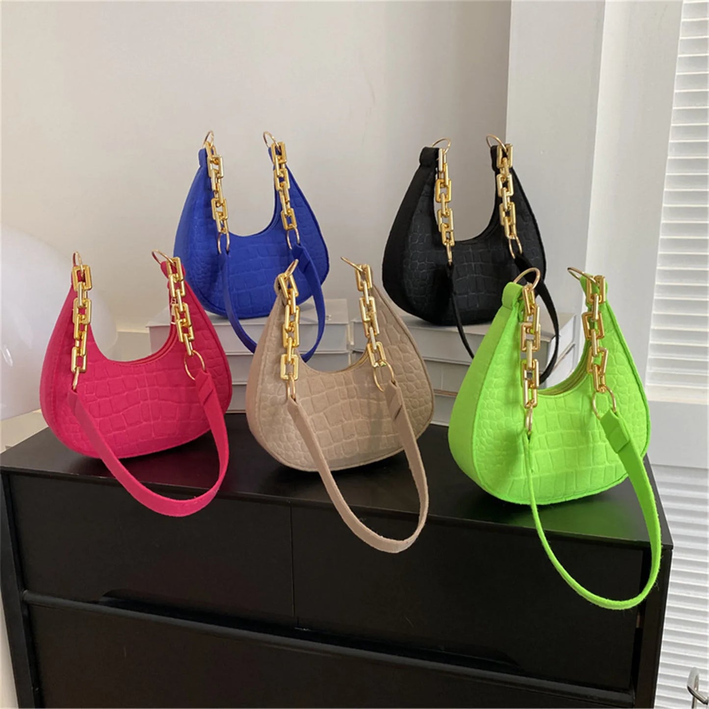 eybag Women Underarm Bag Retro Felt Fashion Shoulder Bag Autumn Casual Purse Light Weigh Casual Phone Bag 2024