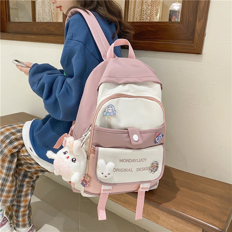 eybag Women Backpack Large Cute Female Multi-pocket Travel Bagpack Student Schoolbag for Teenage Girl Book Knapsack New Mochila 2022