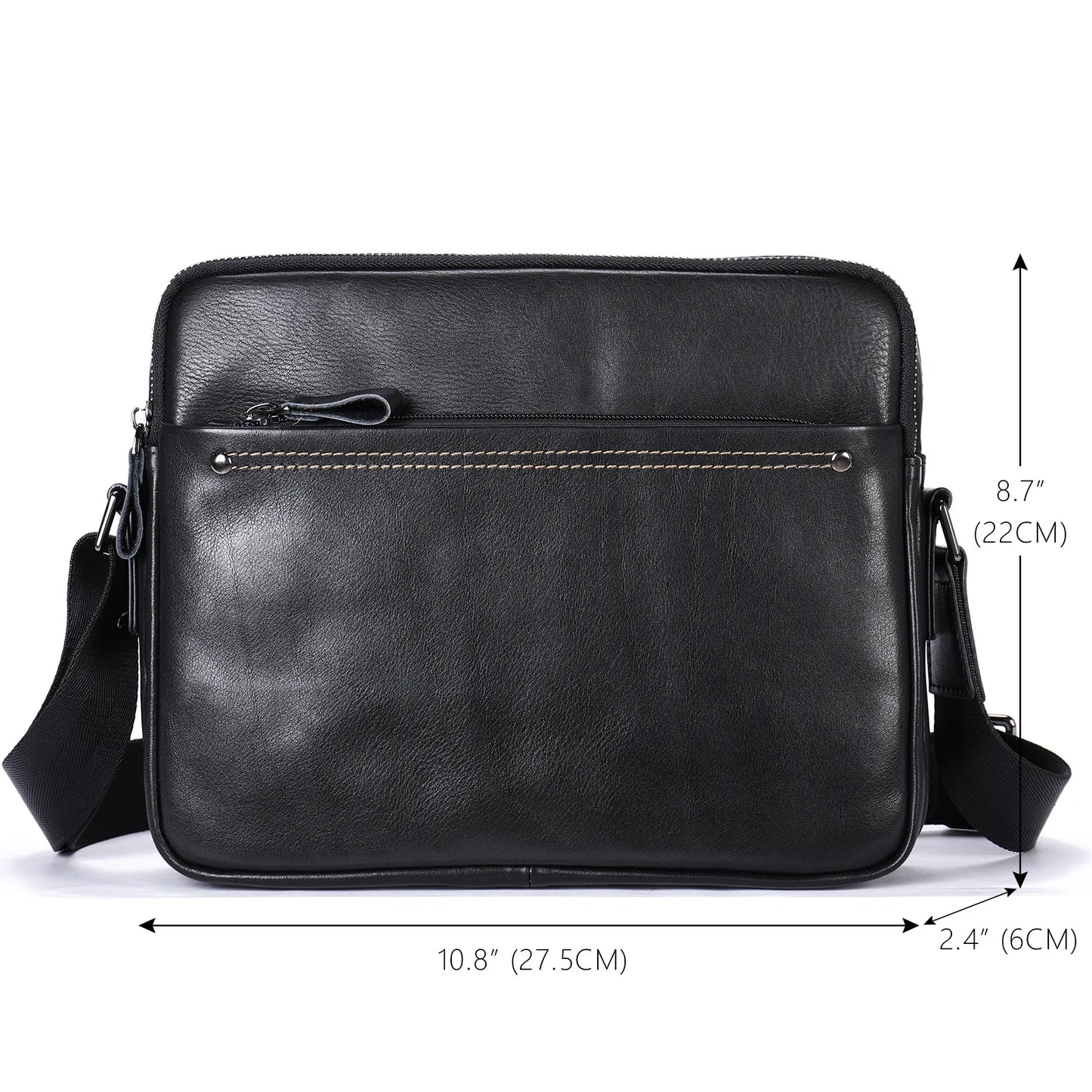 eybag Fashion Genuine Leather Men’s Messenger Bags High Quality Real Cow Leather Male Crossbody Bag Simple Business Men Purse Bags