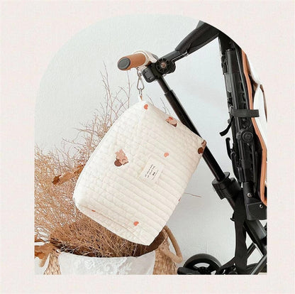 eybag Korea Style Newborn Baby Care Diaper Bag Mummy Shoulder Bag Embroidery Quilted Stroller Diaper Storage Organizer Large Handbags