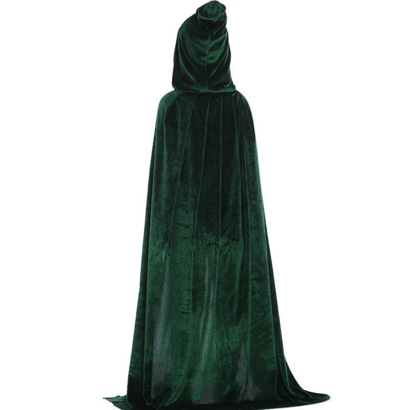 -Halloween Custom Halloween Adult Kids Witch Cloak Cape Hooded Cosplay Costume Death Cloak Carnival Party Halloween Long Cape 8 Colors