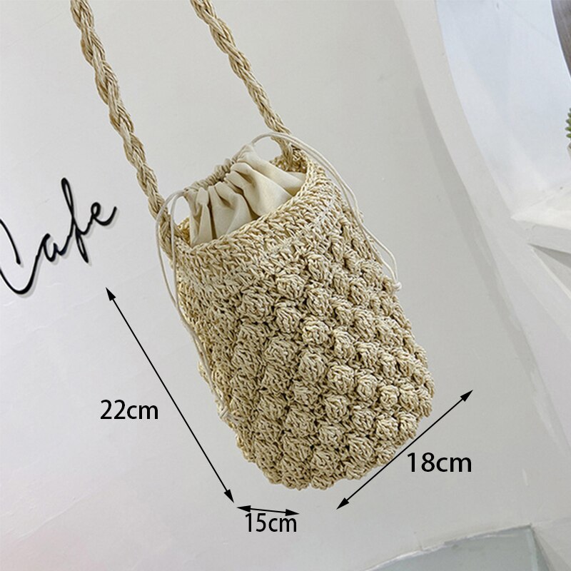 Lkblock New Half Round Straw Bags for Women Summer Beach Rattan Bag Handmade Woven Half Moon Crossbody Handbags Bohemia