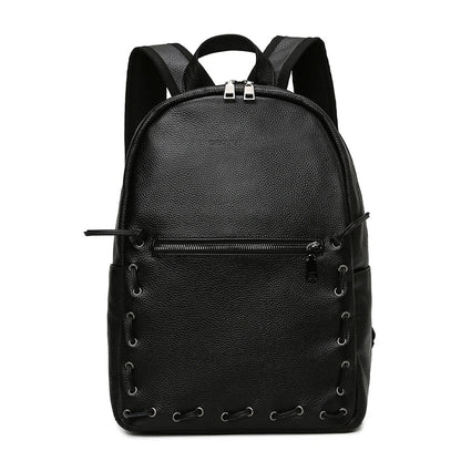 eybag Cow Genuine Leather Men Backpacks Fashion Real Natural Leather Student Backpack Boy Luxury Brand large Laptop Bag TraveL Bags