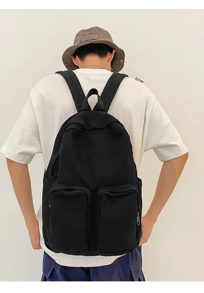 eybag Japanese Washed Canvas Shoulders Backpacks Mori Literary Leisure Large Capacity Travel Backpack College Students School Backpack