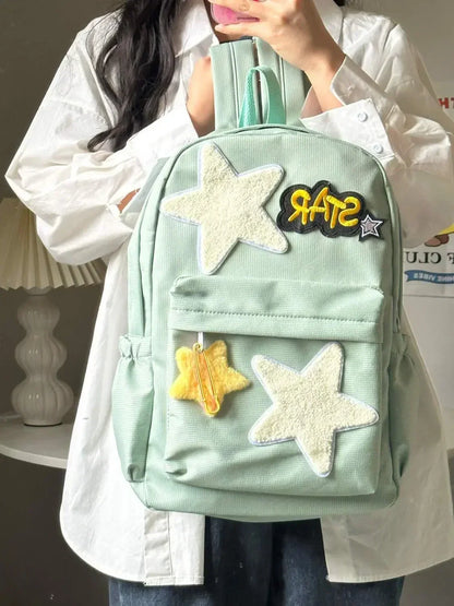 eybag Korean 2024 New Star Student Schoolbags Canvas Large Capacity Cute Girl Backpacks Spicy Girls Ins Leisure Backpack Universal Bag