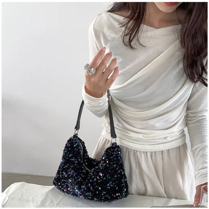 eybag Designer 2024 New Underarm Miduem Size Shoulder Bag Fashion Sequin Evening Party Handbags For Women Luxury Clutch High Quality