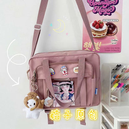 Lkblock Japanese High School Girls JK Bag Transparent Handbags Book Bag Satchels Shoulder Bag Itabag Big Crossbody Bags Women Ita bag