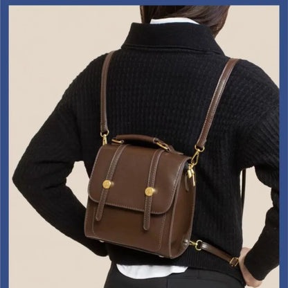 eybag Simplicity Brown Backpack Women Preppy Multifunction Messenger Bag Girl Travel Casual Shoulder Bag Aesthetic Handbag